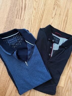 Denim & Flower Men's Navy and Black Polo Duo